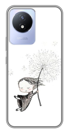 Чехол с принтом "Девочка с одуванчиком" для Vivo Y02