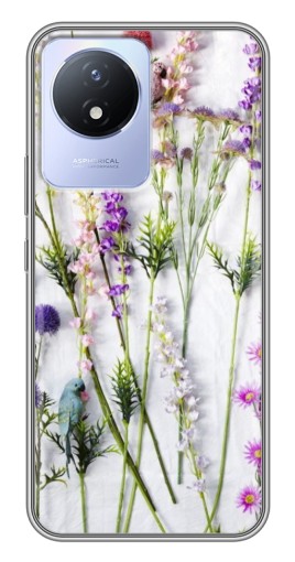 Силиконовый чехол с изображением "Фон полевых цветов" для Vivo Y02