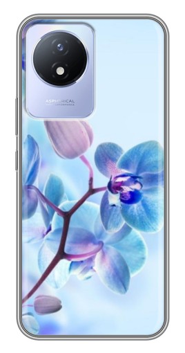 Чехол с принтом "Голубые орхидеи" для Vivo Y02
