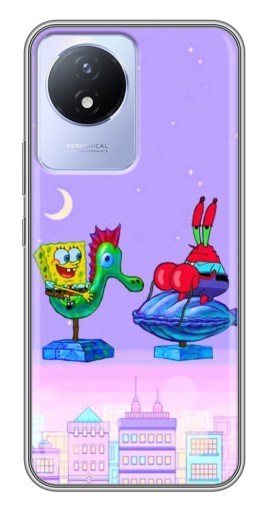 Силиконовый чехол с изображением "Крабс и Спанч Боб" для Vivo Y02