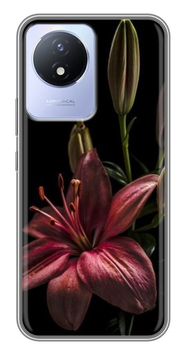Чехол с принтом "Красная лилия " для Vivo Y02