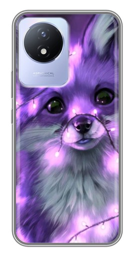 Чехол с картинкой "Лисенок фиолетовый" для Vivo Y02