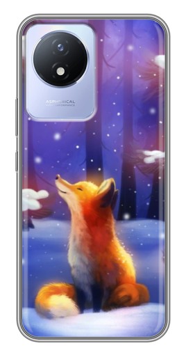 Силиконовый чехол с изображением "Лисичка в лесу" для Vivo Y02