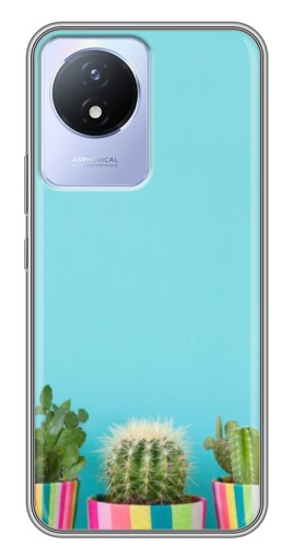 Силиконовый чехол с изображением "Маленькие кактусы" для Vivo Y02