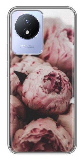 Чехол с принтом "Нежные пионы" для Vivo Y02