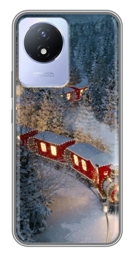 Чехол с принтом "Новогодний поезд" для Vivo Y02
