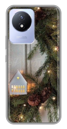 Силиконовый чехол с изображением "Новогодний венок" для Vivo Y02
