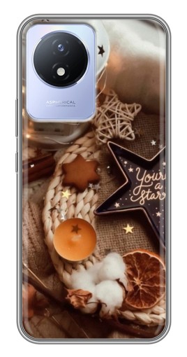 Чехол с печатью "Новогодняя атмосфера" для Vivo Y02