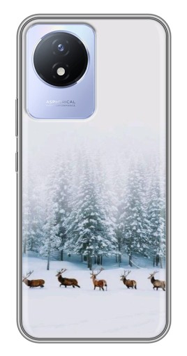 Чехол с принтом "Олени в лесу" для Vivo Y02