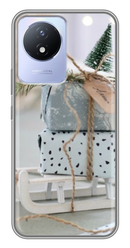 Чехол с печатью "Подарки на санках" для Vivo Y02