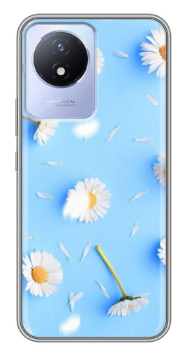 Чехол с картинкой "Ромашковый фон" для Vivo Y02