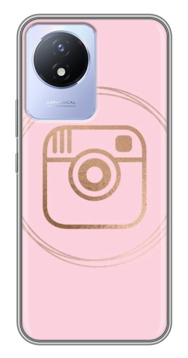 Чехол с принтом "розовый инстаграм" для Vivo Y02