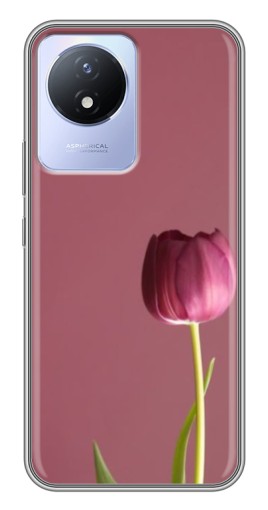 Силиконовый чехол с изображением "Розовый тюльпан" для Vivo Y02