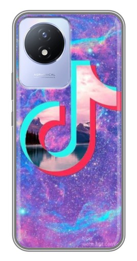 Силиконовый чехол с изображением "ТикТок мраморный" для Vivo Y02
