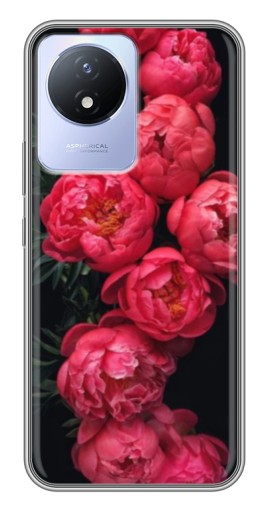 Чехол с принтом "Яркие пионы" для Vivo Y02