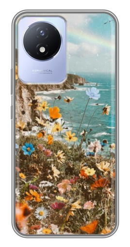 Чехол с печатью "Яркие полевые цветы" для Vivo Y02