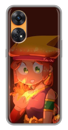 Силиконовый чехол с изображением "Amber с огнем" для Oppo Reno 8T