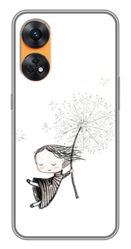 Чехол с картинкой "Девочка с одуванчиком" для Oppo Reno 8T