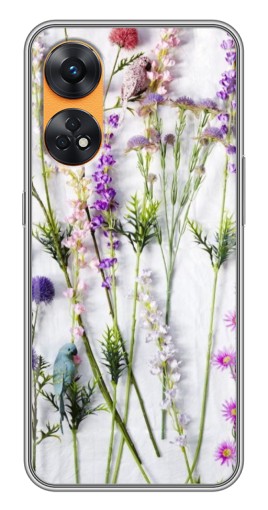 Чехол с картинкой "Фон полевых цветов" для Oppo Reno 8T