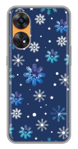 Чехол с печатью "Фон с снежинками" для Oppo Reno 8T