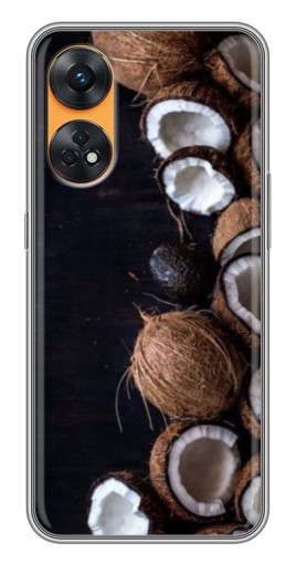 Чехол с печатью "Кокосы на черном" для Oppo Reno 8T