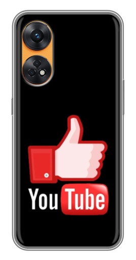 Чехол с принтом "Лайк YouTube" для Oppo Reno 8T