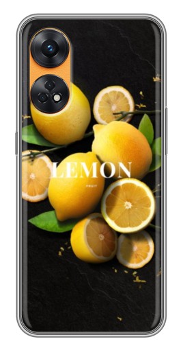 Силиконовый чехол с изображением "Лимон на черном" для Oppo Reno 8T