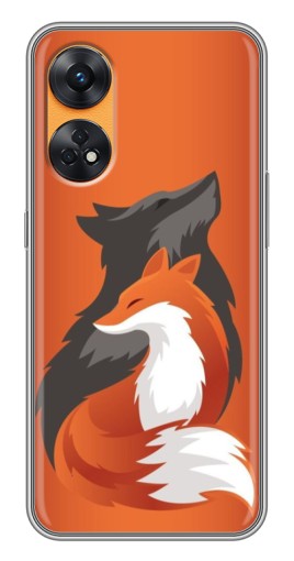 Силиконовый чехол с изображением "Лиса ART" для Oppo Reno 8T