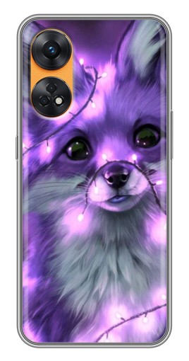 Силиконовый чехол с изображением "Лисенок фиолетовый" для Oppo Reno 8T