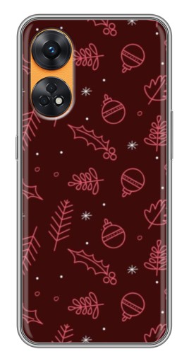 Силиконовый чехол с изображением "Листочки и шары" для Oppo Reno 8T