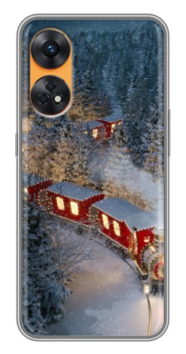 Силиконовый чехол с изображением "Новогодний поезд" для Oppo Reno 8T