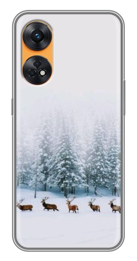 Чехол с картинкой "Олени в лесу" для Oppo Reno 8T