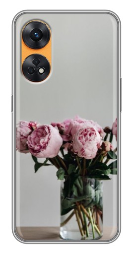 Силиконовый чехол с изображением "Пионы в вазе" для Oppo Reno 8T
