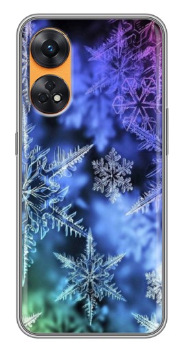 Чехол с печатью "Разноцветные снежинки" для Oppo Reno 8T