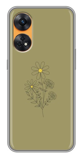 Силиконовый чехол с изображением "Рисунок ромашка" для Oppo Reno 8T