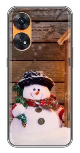 Силиконовый чехол с изображением "Рождественский снеговик" для Oppo Reno 8T