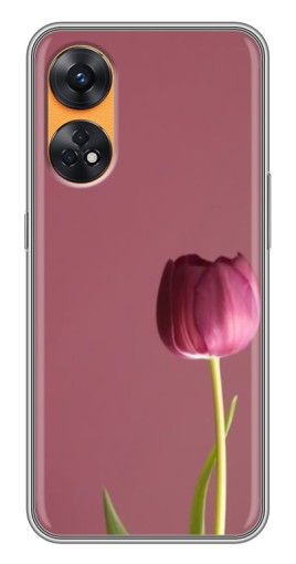 Чехол с картинкой "Розовый тюльпан" для Oppo Reno 8T