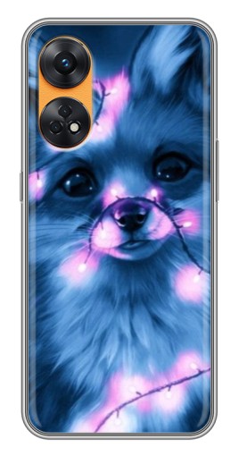 Силиконовый чехол с изображением "Синяя лисичка" для Oppo Reno 8T