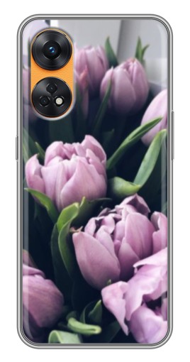 Силиконовый чехол с изображением "Сиреневые тюльпаны" для Oppo Reno 8T