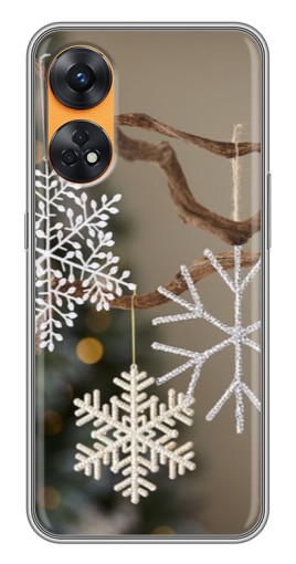 Силиконовый чехол с изображением "Снежинки на ветке" для Oppo Reno 8T