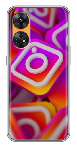 Силиконовый чехол с изображением "Значки Инстаграм" для Oppo Reno 8T