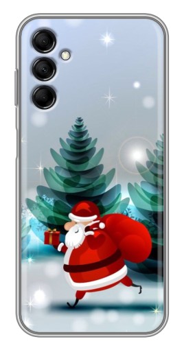 Силиконовый чехол с изображением "Дед Мороз с подарком" для Samsung Galaxy M14 (M146)