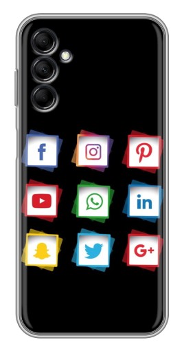 Силиконовый чехол с изображением "Иконки на черном" для Samsung Galaxy M14 (M146)