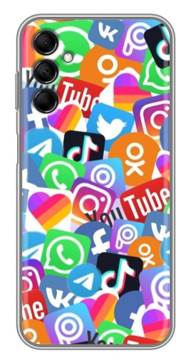 Чехол с принтом "Яркие иконки" для Samsung Galaxy M14 (M146)