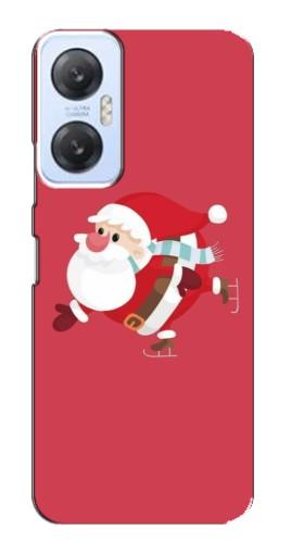 Силиконовый чехол с изображением "Дед Мороз на коньках" для Infinix Hot 20 (5G)