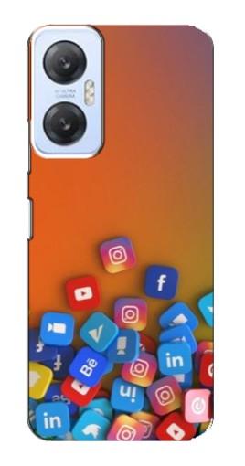 Силиконовый чехол с изображением "Иконки соц сетей" для Infinix Hot 20 (5G)