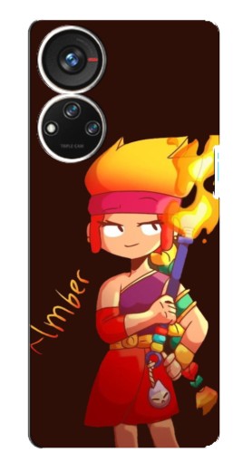 Чехол с картинкой "Amber с факелом" для ZTE Blade V40s