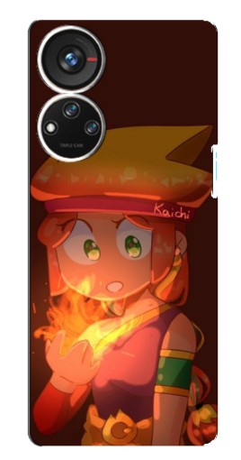 Чехол с принтом "Amber с огнем" для ZTE Blade V40s