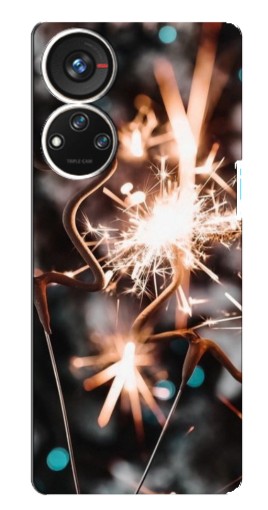 Силиконовый чехол с изображением "Бенгальские огни" для ZTE Blade V40s
