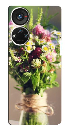 Чехол с печатью "Букет полевых цветов" для ZTE Blade V40s